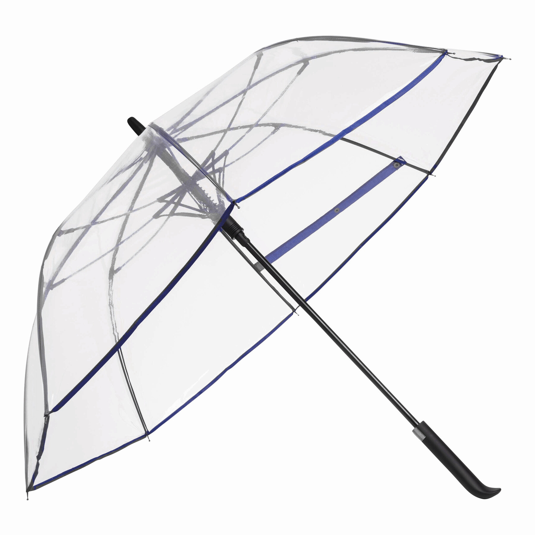 Automatischer Windproof-Stockschirm VIP, blau, transparent