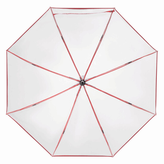 Automatischer Windproof-Stockschirm VIP, rot, transparent