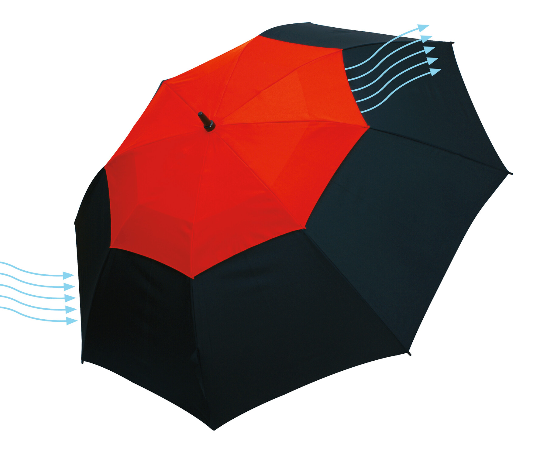 Fiberglas-Golfschirm MONSUN, rot, schwarz