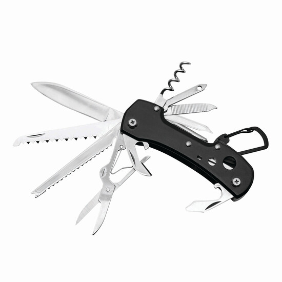 Taschenmesser STRONG HELPER, 12-teilig, schwarz