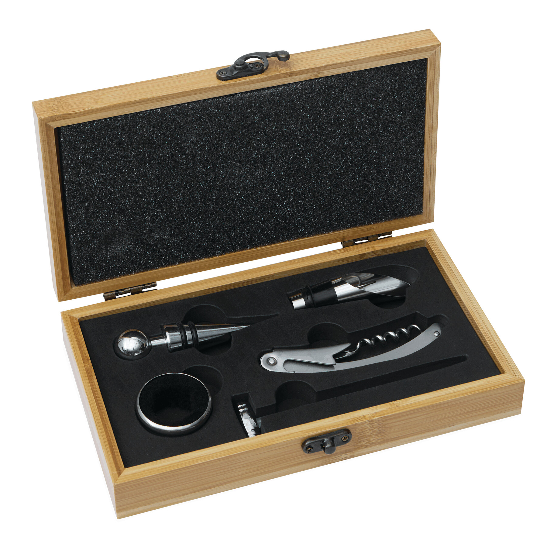 Weinset BAMBOO PLEASURE, braun, silber