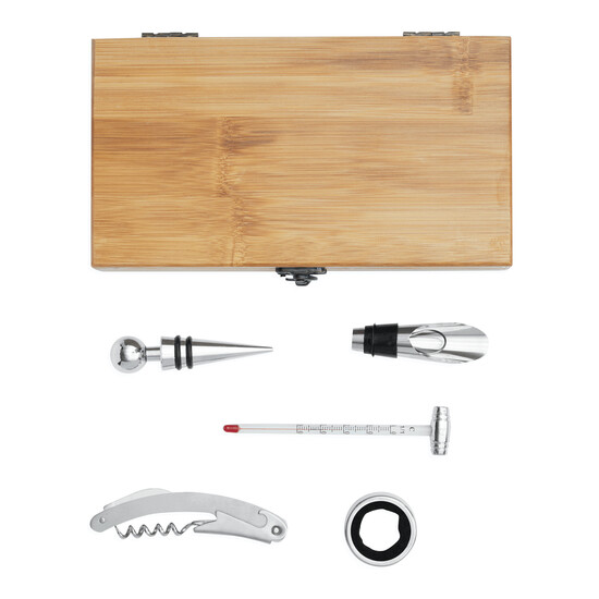 Weinset BAMBOO PLEASURE, braun, silber