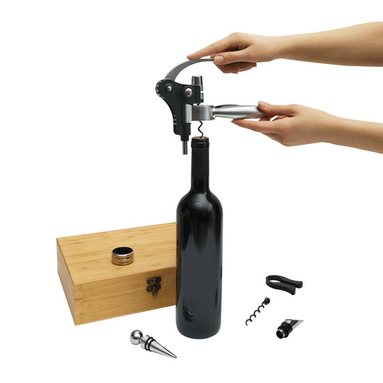 Weinset NOBLE WINE, braun, silber