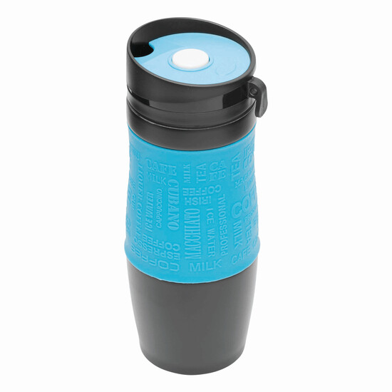 Isolierbecher GOLDEN DREAM, hellblau, schwarz