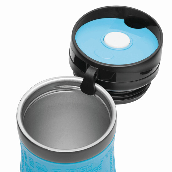 Isolierbecher GOLDEN DREAM, hellblau, schwarz