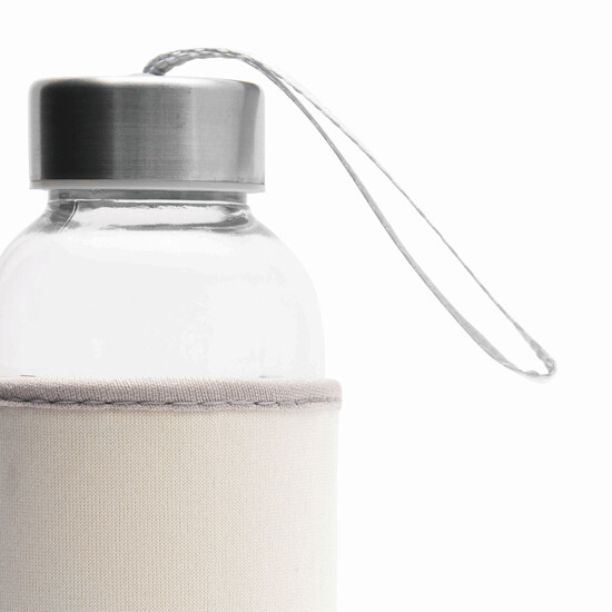 Glas-Flasche TAKE WELL, transparent, weiß