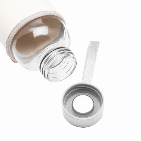 Glas-Flasche TAKE WELL, transparent, weiß