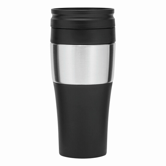 Isolierbecher HOT DRINK, schwarz, silber