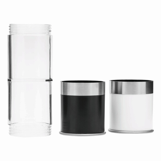 Salz- und Pfeffermühle BOTH TOGETHER, schwarz, silber, weiß