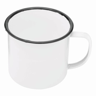 Emaille Becher RETRO CUP, weiß