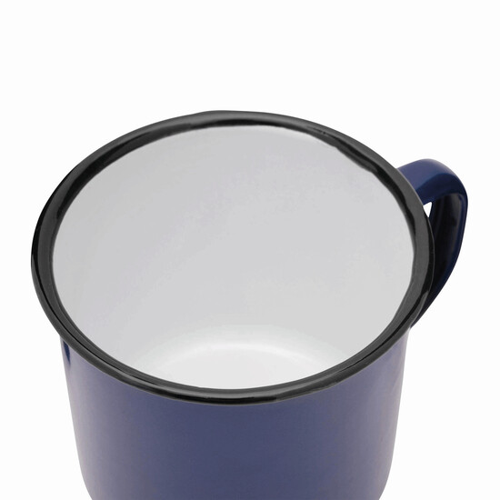 Emaille Becher RETRO CUP, blau, weiß
