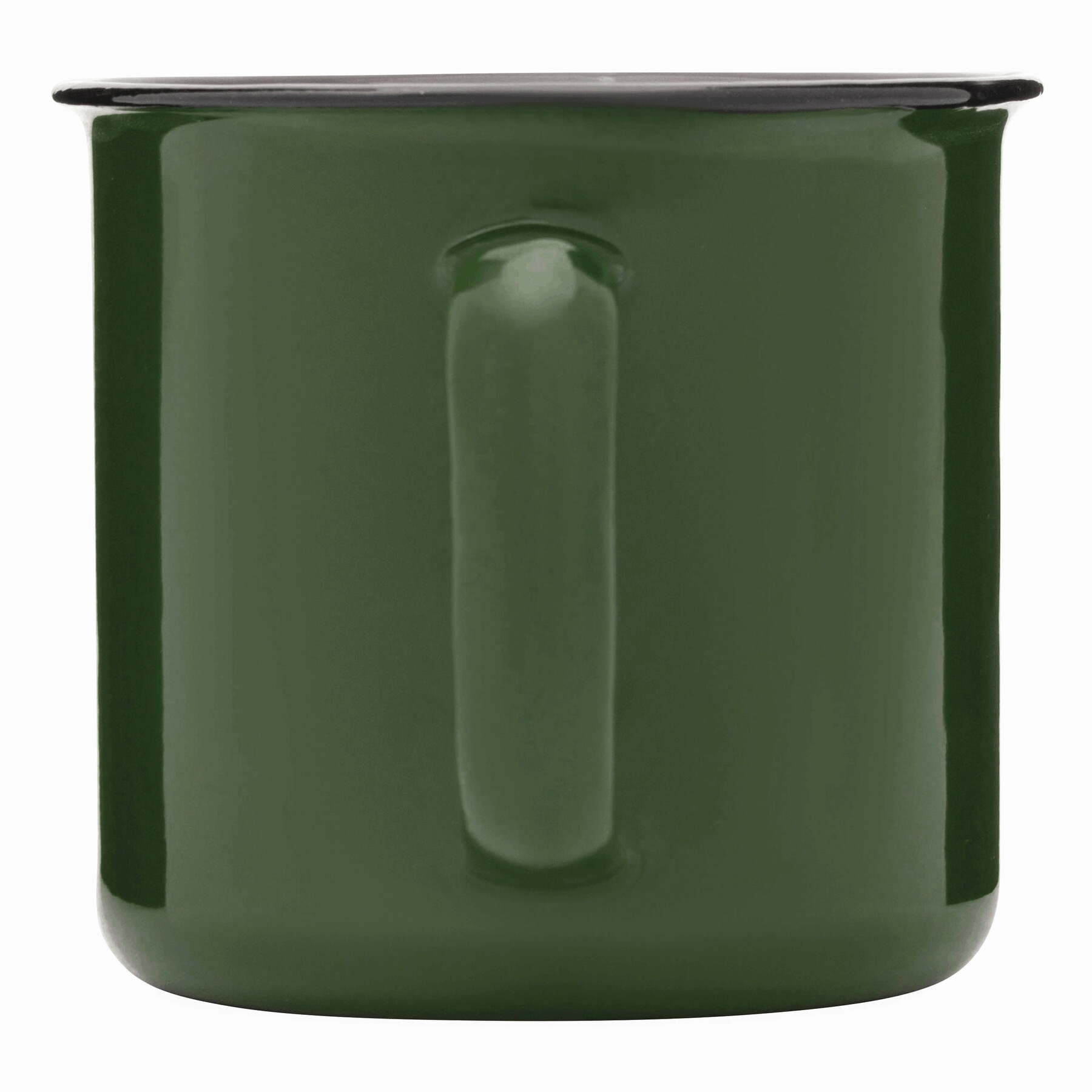 Emaille Becher RETRO CUP, grün, weiß