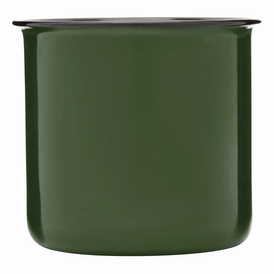Emaille Becher RETRO CUP, grün, weiß