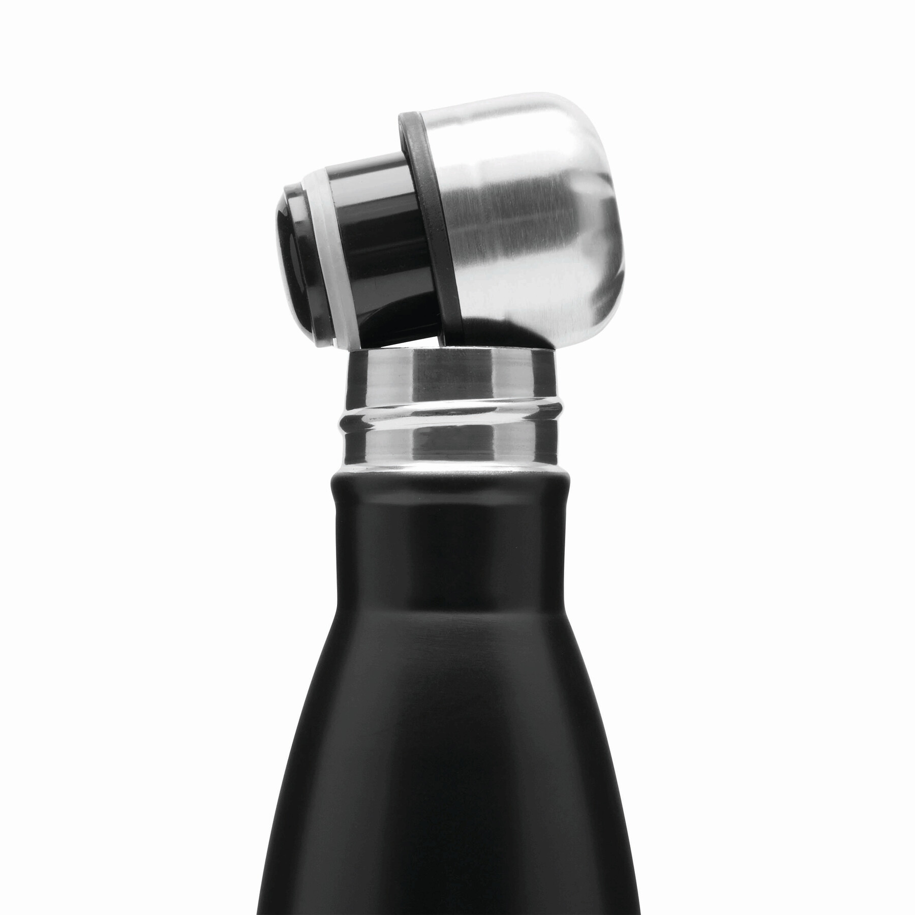 Vakuum-Trinkflasche GOLDEN TASTE doppelwandig, schwarz