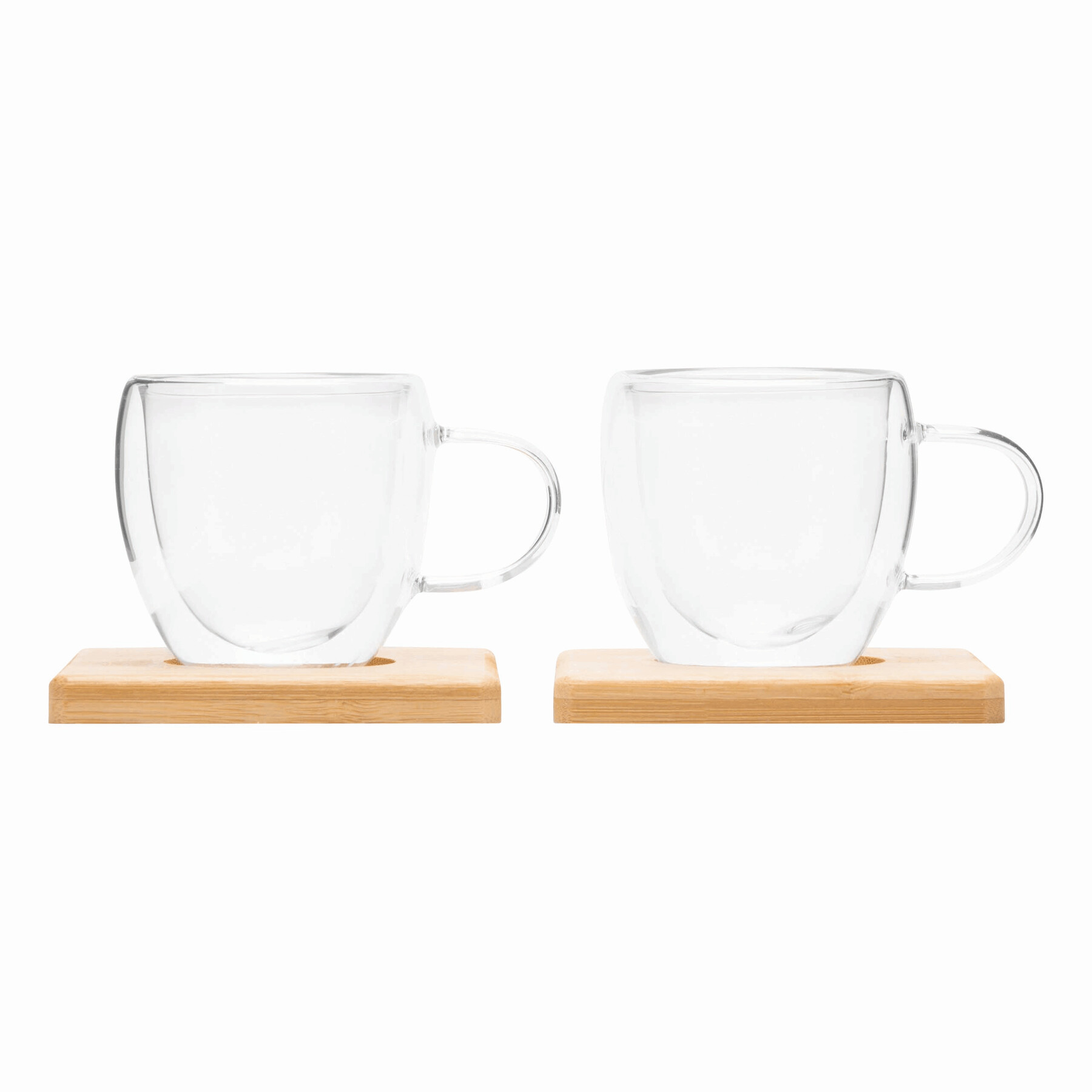 Tassen-Set BAMBOO DUO, braun, transparent