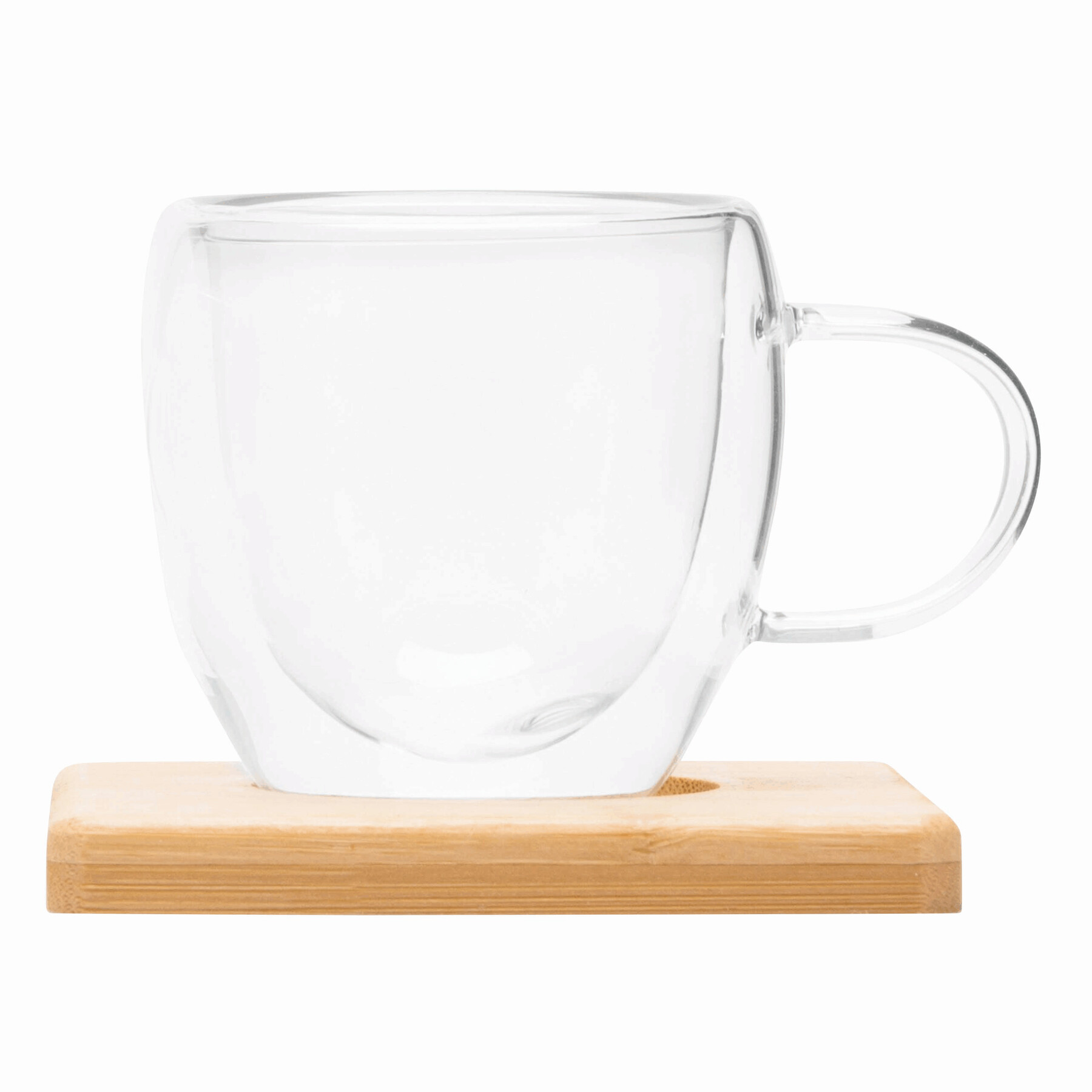 Tassen-Set BAMBOO DUO, braun, transparent