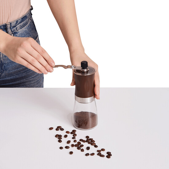 Kaffeemühle AROMATICALLY, braun, silber, transparent