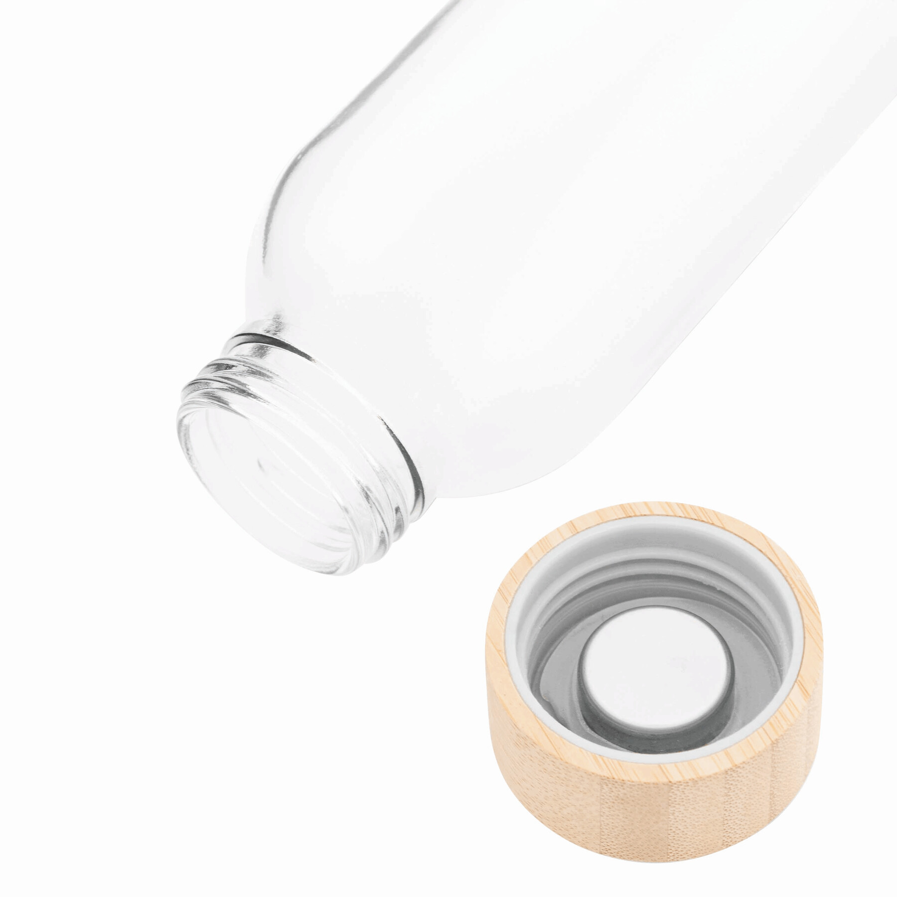 Glas-Flasche DEEPLY, braun, transparent