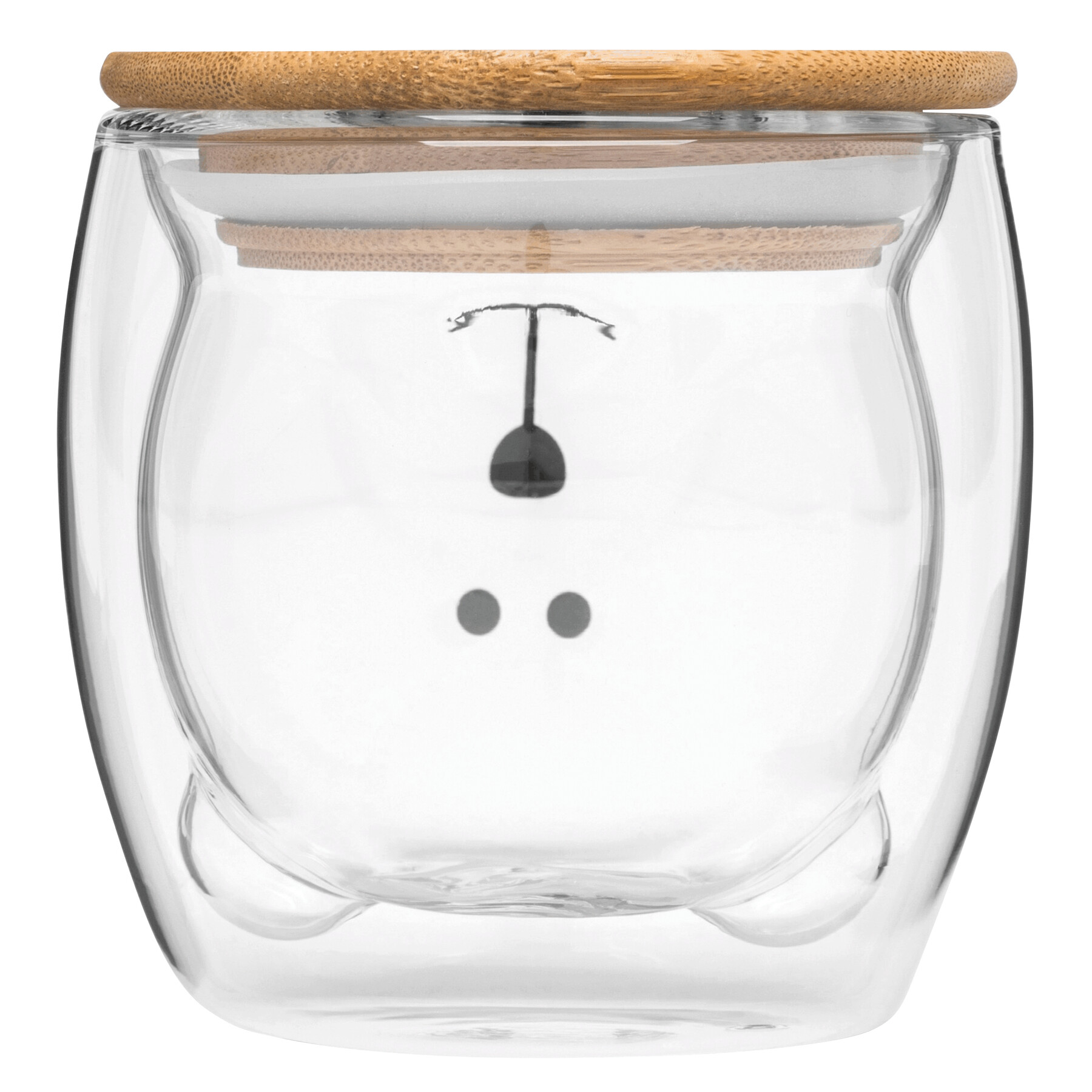 Glas BAMBOO BEAR, braun, transparent