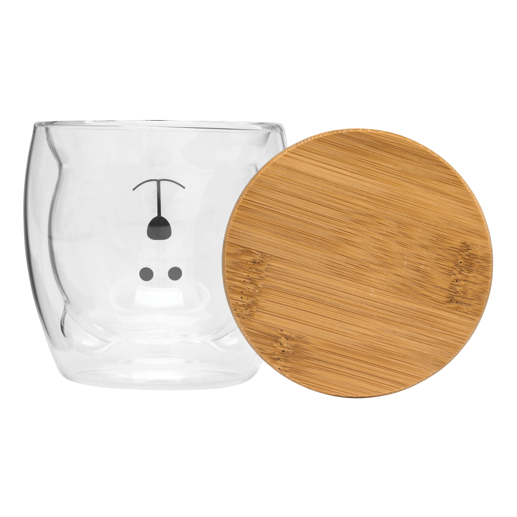 Glas BAMBOO BEAR, braun, transparent