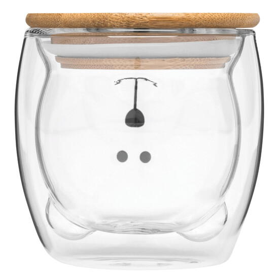 Glas BAMBOO BEAR, braun, transparent