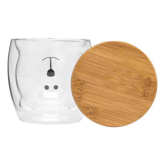 Glas BAMBOO BEAR, braun, transparent