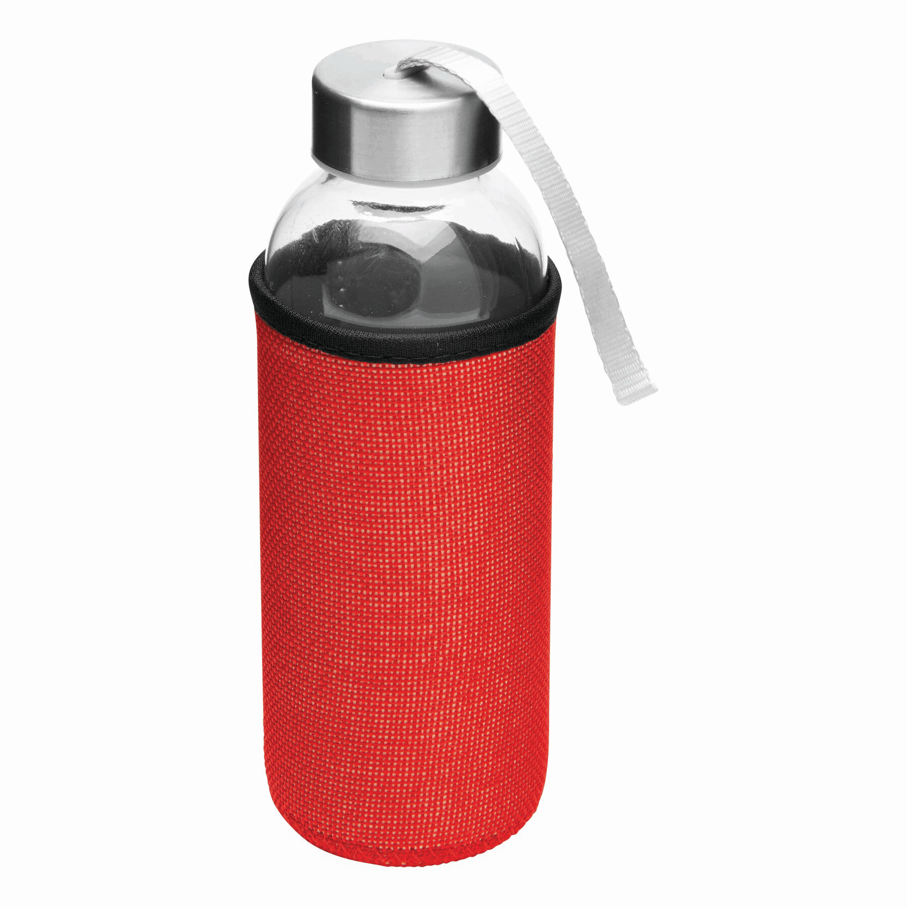 Glas-Trinkflasche TAKE JUTY, rot