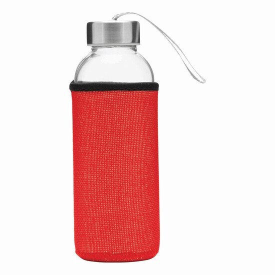 Glas-Trinkflasche TAKE JUTY, rot