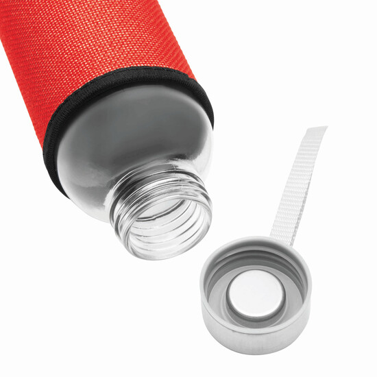 Glas-Trinkflasche TAKE JUTY, rot