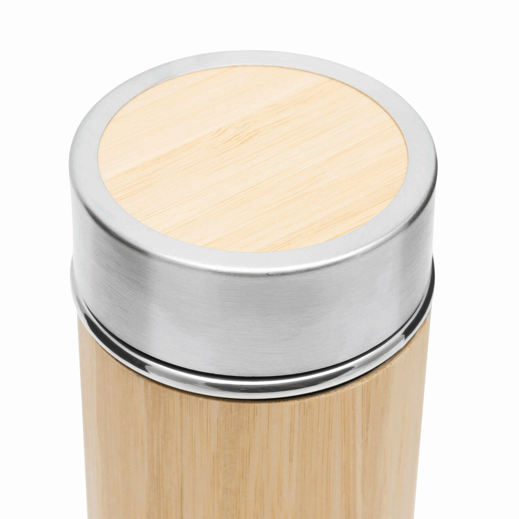 Isolierflasche BAMBOO GO, braun, silber