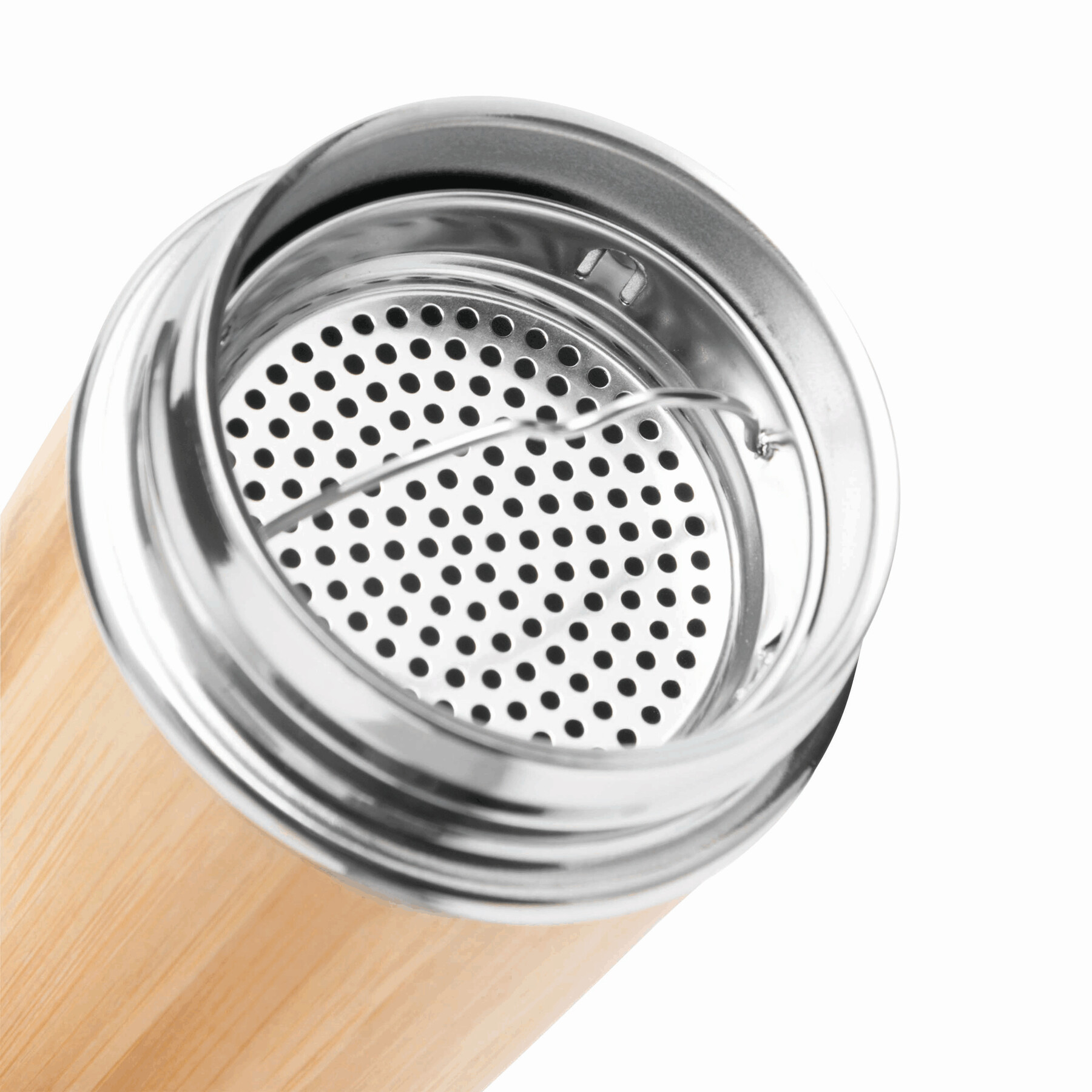 Isolierflasche BAMBOO GO, braun, silber