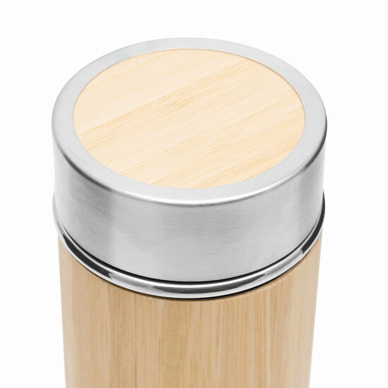 Isolierflasche BAMBOO GO, braun, silber