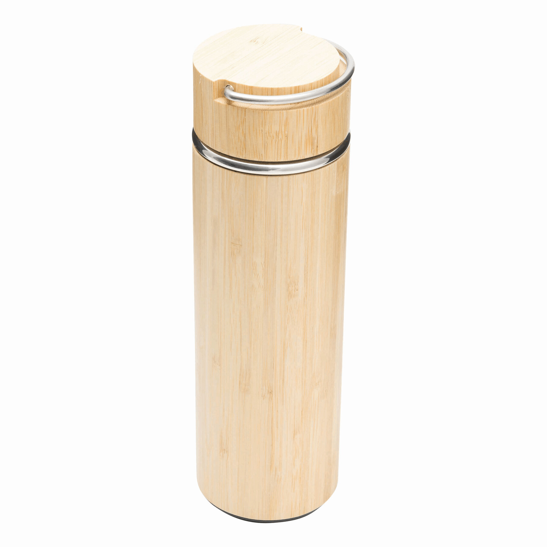 Isolierflasche BAMBOO HOT, braun, silber