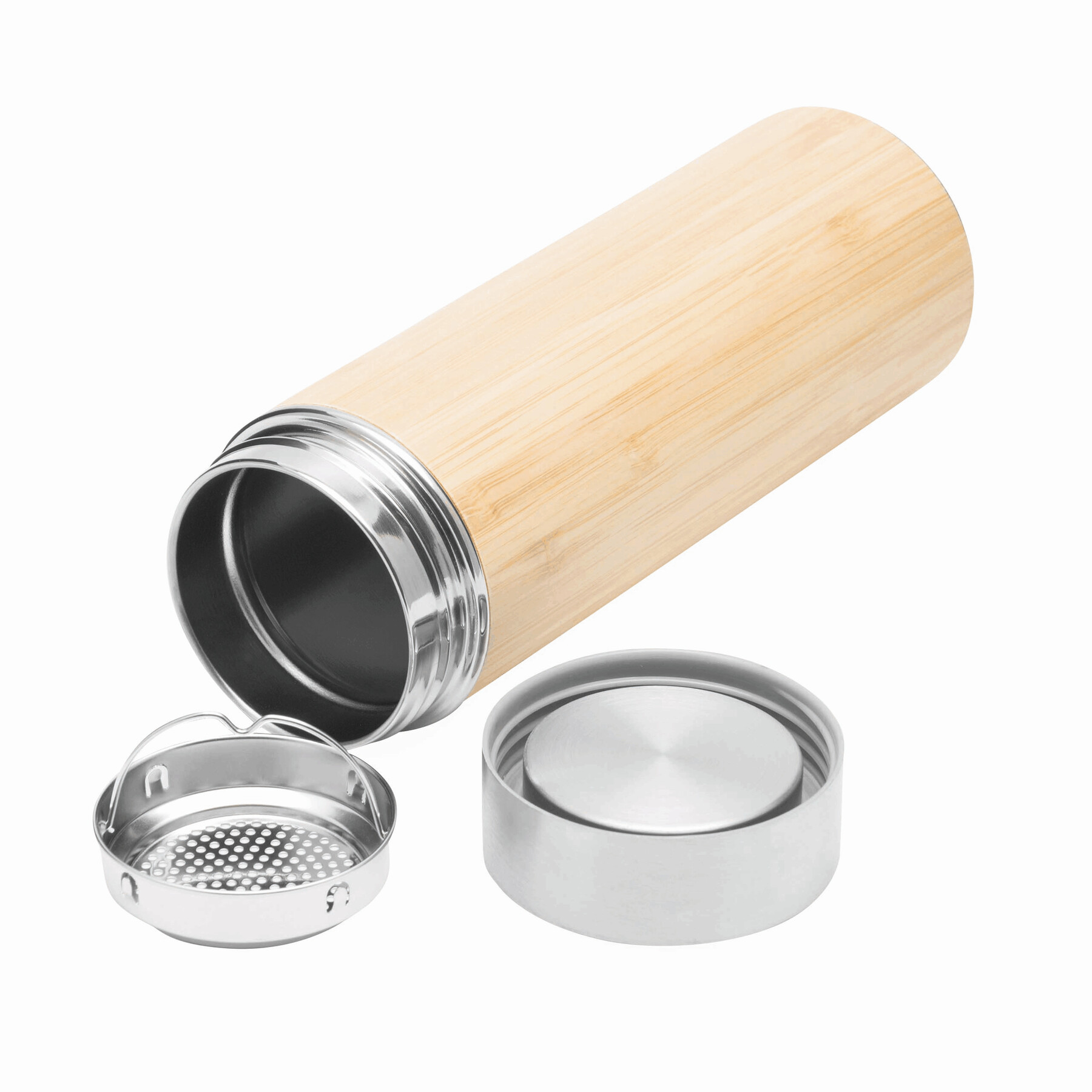 Isolierflasche BAMBOO TEMP, braun, silber