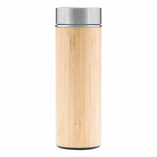 Isolierflasche BAMBOO TEMP, braun, silber