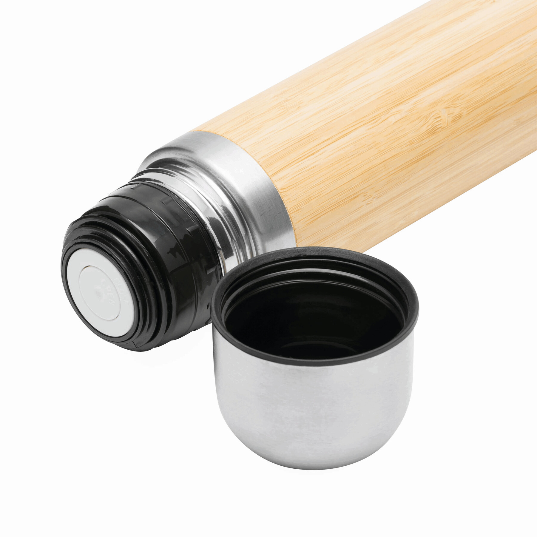 Vakuum-Isolierkanne BAMBOO SPACE, braun, silber