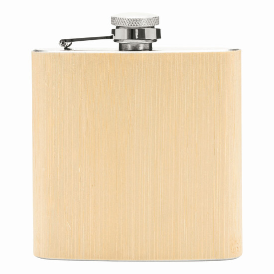 Flachmann BAMBOO STYLE, braun, silber