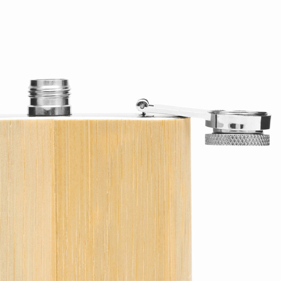 Flachmann BAMBOO STYLE, braun, silber