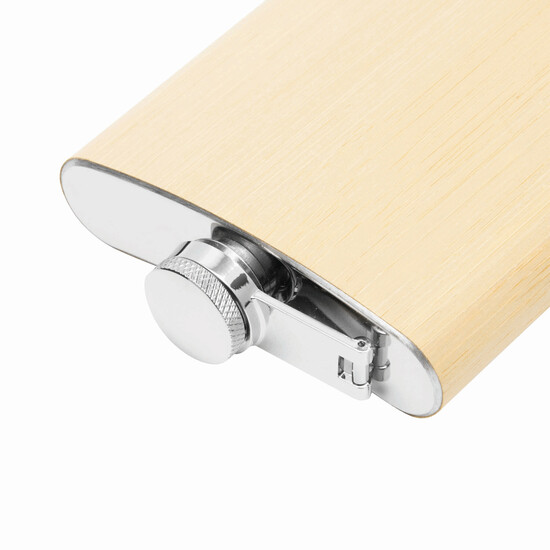 Flachmann BAMBOO STYLE, braun, silber