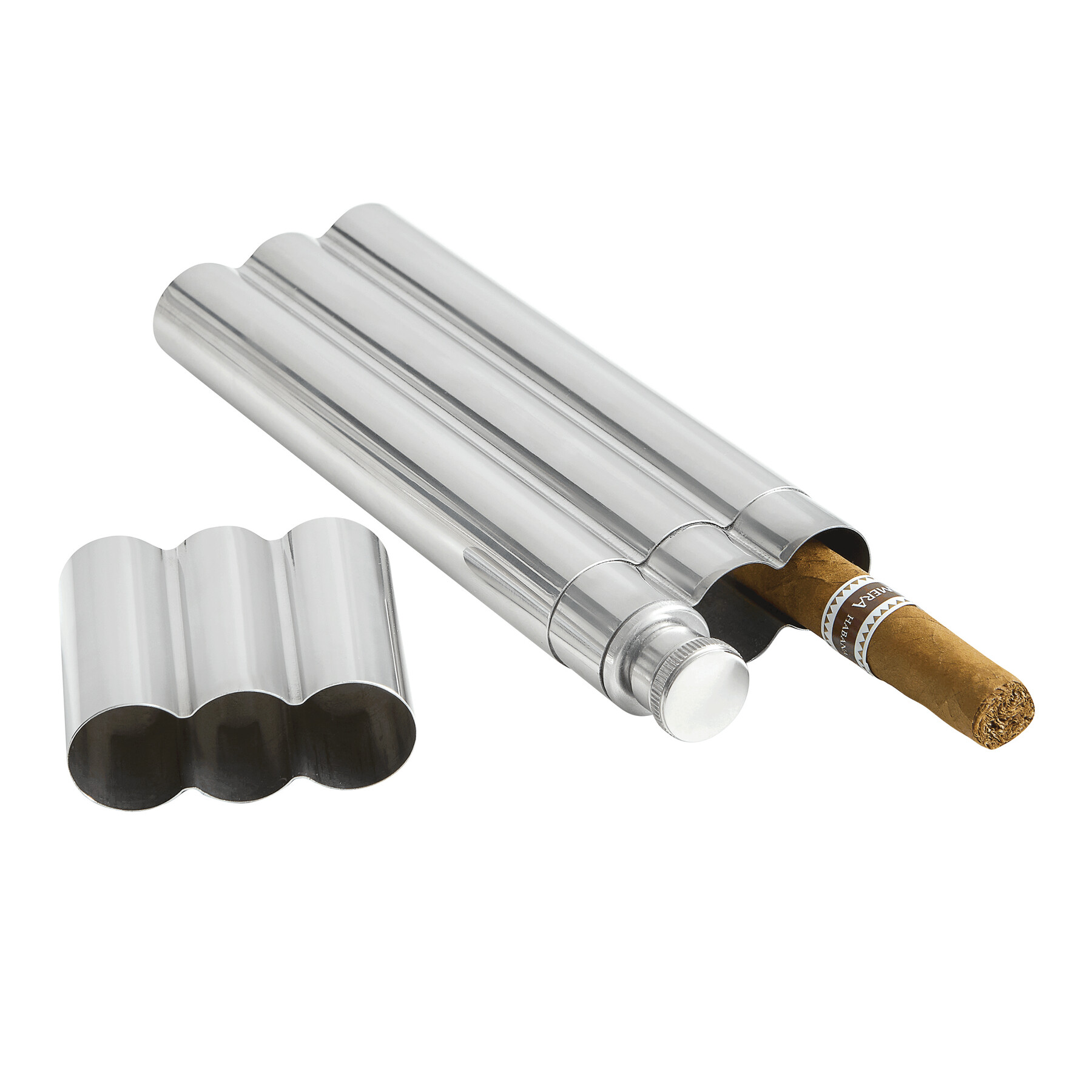 Flachmann CIGAR STYLE, silber