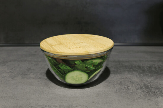 Glasschüssel FRESH LUNCH, braun, transparent