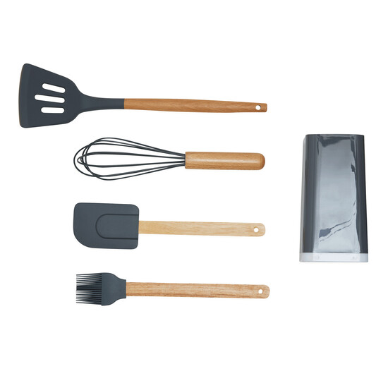5-teiliges Küchenset COOKING TOOLS, grau