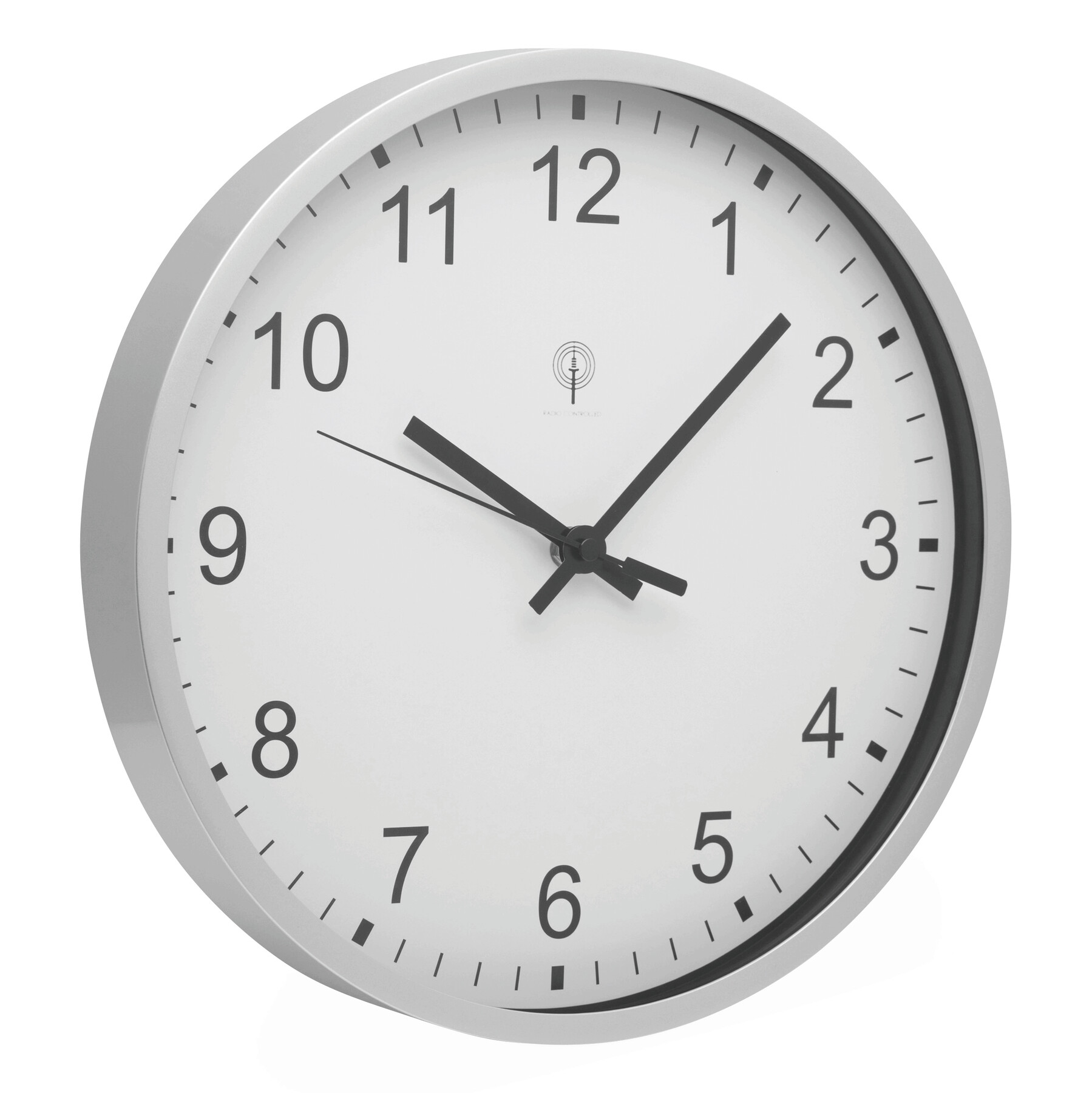 Funk-Wanduhr URANUS, silber, weiß