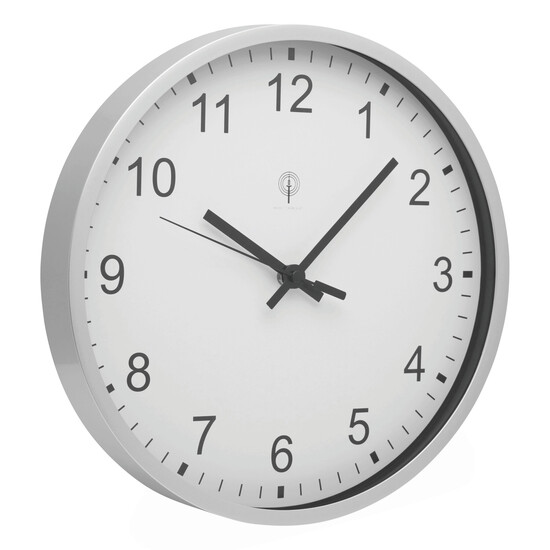 Funk-Wanduhr URANUS, silber, weiß