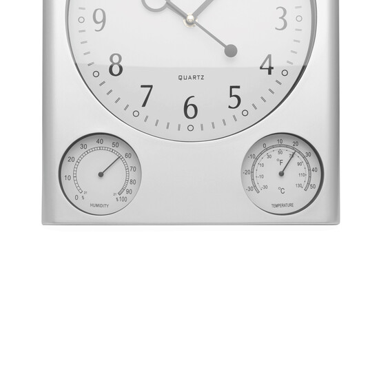 Rechteckige Wanduhr SATURN, silber