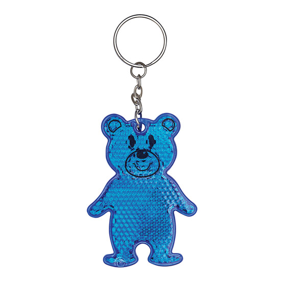 Reflektierender Schlüsselanhänger TEDDY, blau