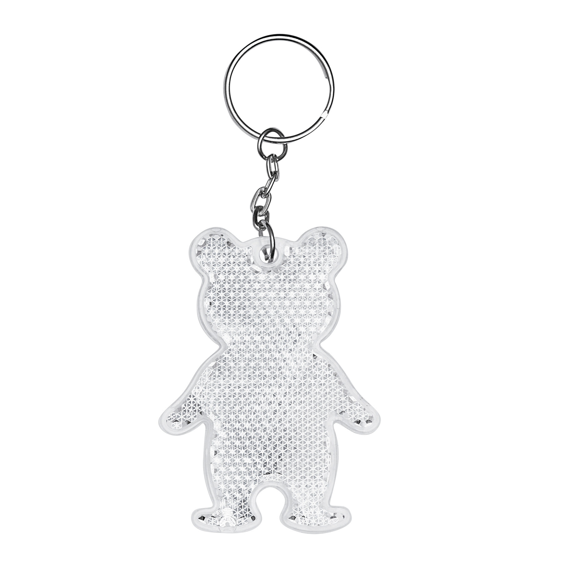 Reflektierender Schlüsselanhänger TEDDY, weiß