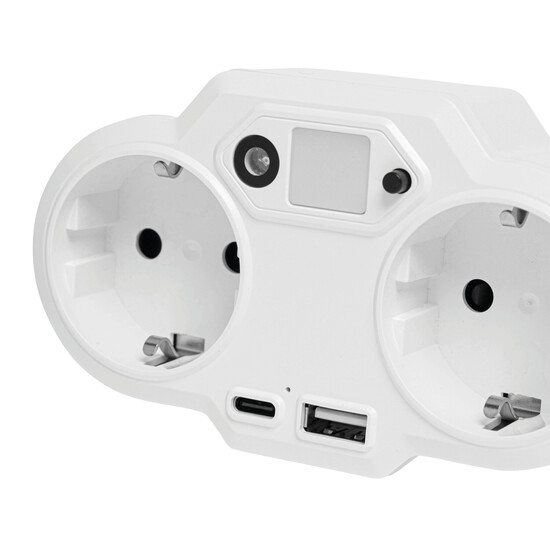 USB-Adapter-Stecker-Netzteil mit Nachtlicht ENDLESS POWER NIGHT, weiß