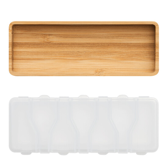 Tablettendose SORTED, braun, transparent