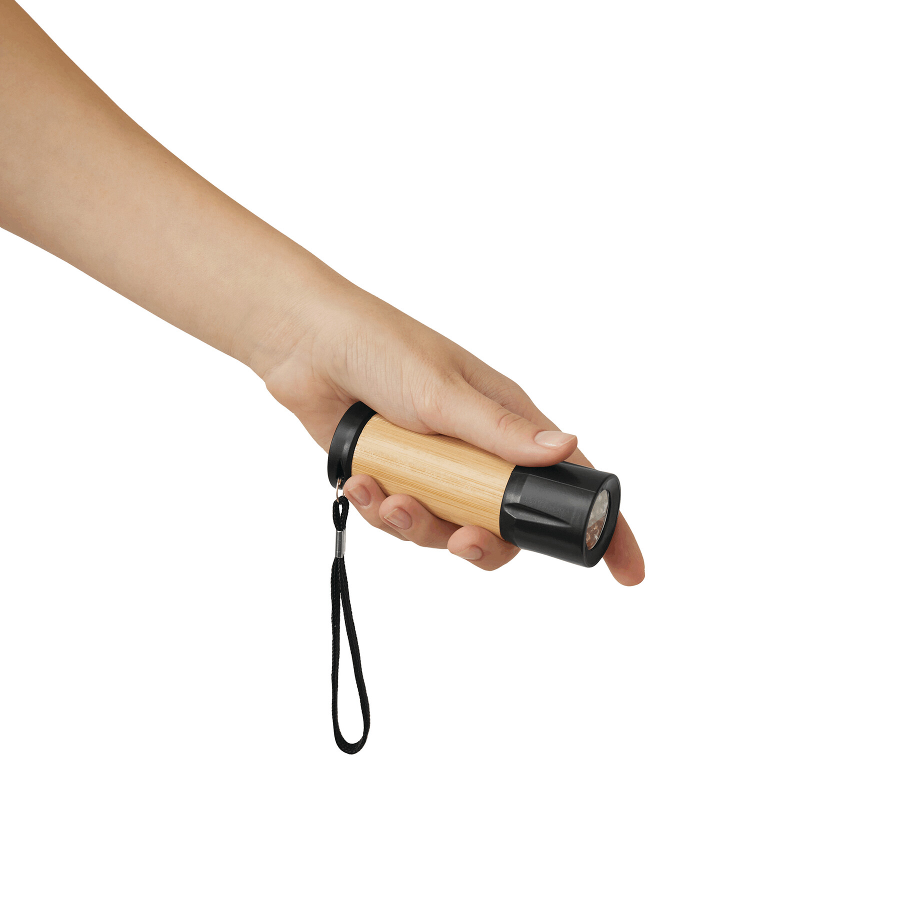 LED Taschenlampe BAMBOO SHINE, braun, schwarz